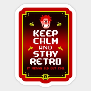 Keep Calm And Stay Retro Sticker